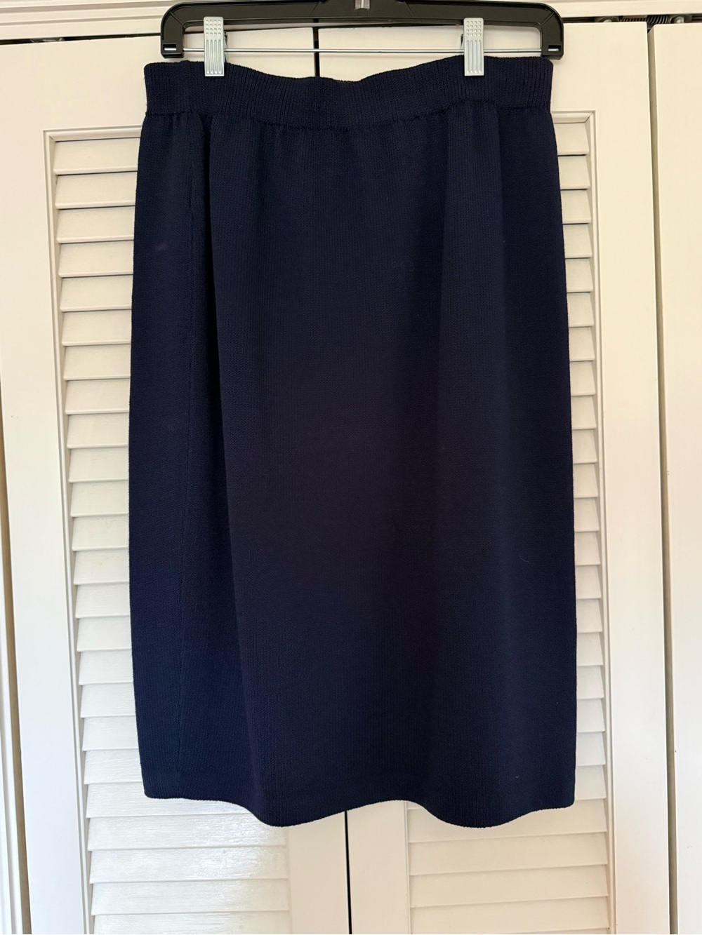 St. John Navy Knit Midi Skirt